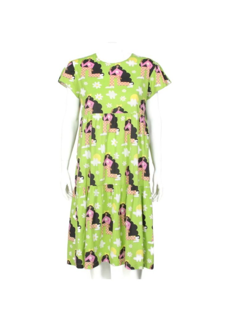Nooworks Checkered Laides Green Dress Dress Oversized Kidcore Size Small /467